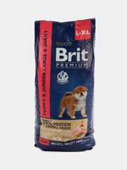 BRIT PREMIUM, Сухой корм с курицей для щенков "Dog Puppy and Junior Large and Giant", 15 кг