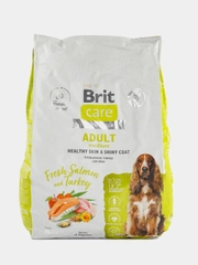 BRIT CARE, Сухой корм с лососем и инд. "Dog Adult M Healthy Skin&Shiny Coat", 12 кг