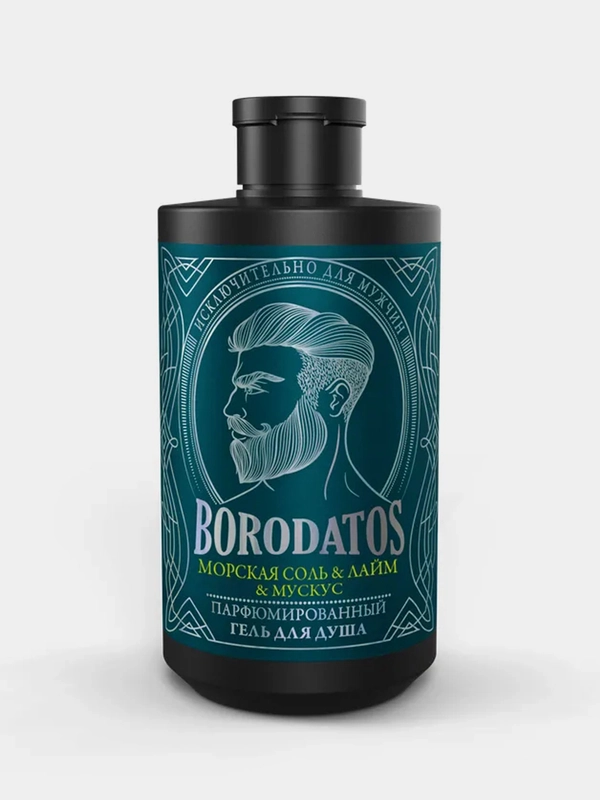 Парфюмированный гель для душа BORODATOS "Морская соль & Лайм & Мускус", 400 мл