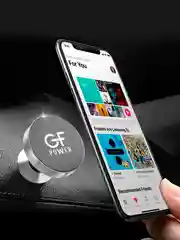 Серебряный держатель для телефона в машину магнитный GFPoWeR CH-05, на приборную панель, поворотный