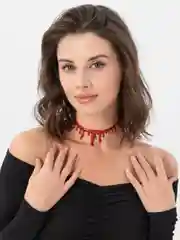 Алый чокер / серьги / маска "Кровавая Мэри" на Хэллоуин, отдельно и комплектом