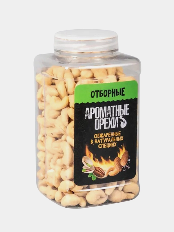 Кешью жареный с морской солью Ароматные орехи, пластиковая банка, 500 г