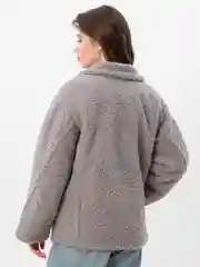 Молочный пальто женское, шуба Тедди