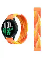Оранжевый плетеный нейлоновый ремешок / монобраслет для Xiaomi Amazfit Bip / Huawei / Samsung 20 мм