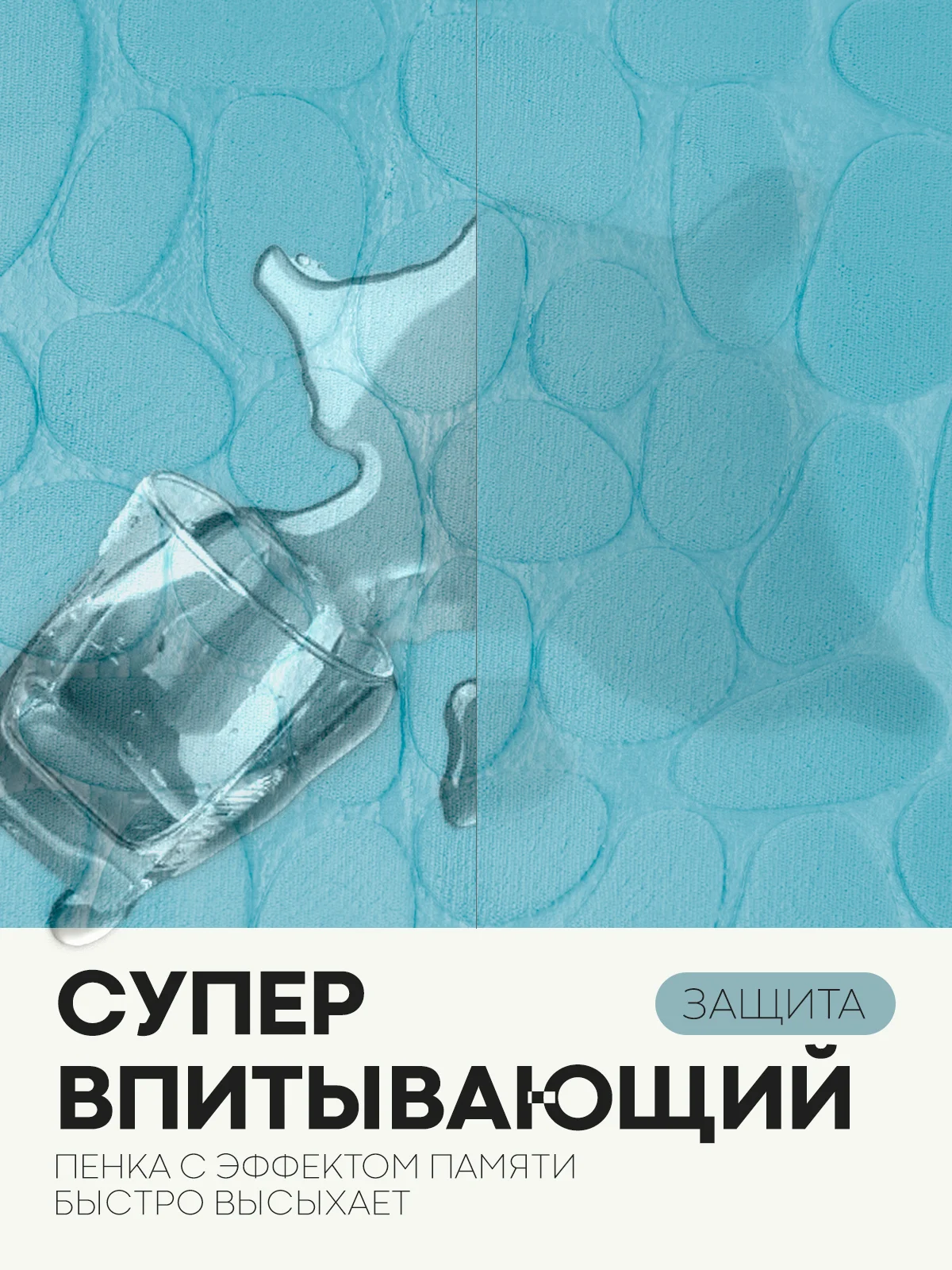 Небесно-голубой 2 шт комплект, коврики для ванной комнаты и туалета КАРТОФАН противоскользящие, под унитаз
