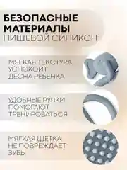Синий силиконовый грызунок-игрушка КАРТОФАН, прорезыватель детский для зубов, сертифицирован ЕAС