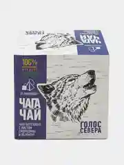 Чага березовая Чага-чай "Голос Севера", с листом смородины и яблоком 20 пирамидок