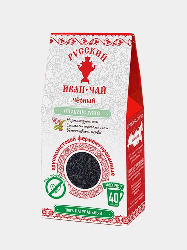 Иван чай крупнолиствой Русский Иван-чай, классический, черный, 50 г