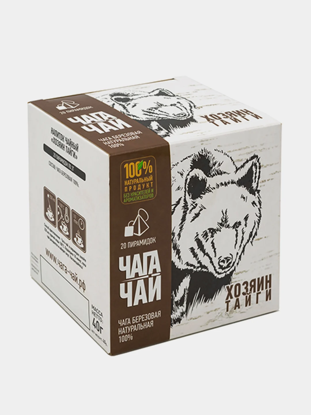 Чага-чай "Хозяин Тайги", в пирамидках, 40 г