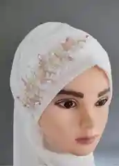 Розовый украшение на мусульманский платок веточка на Никах