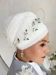 Розовый украшение на мусульманский платок веточка на Никах