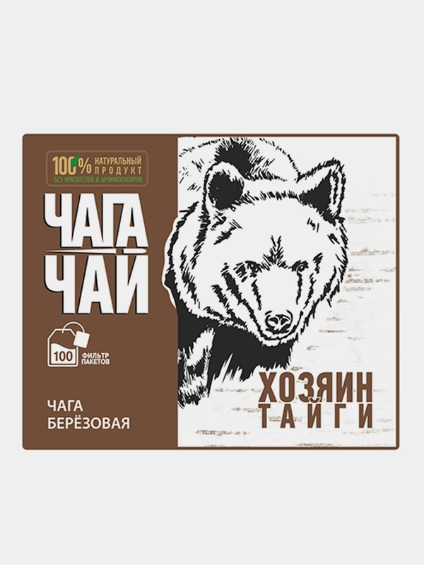 Чага березовая Чага-чай "Хозяин Тайги", 100 пакетов, 150 г