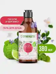 Гель для душа SYNERGETIC Пачули и ароматный бергамот натуральный, 380мл