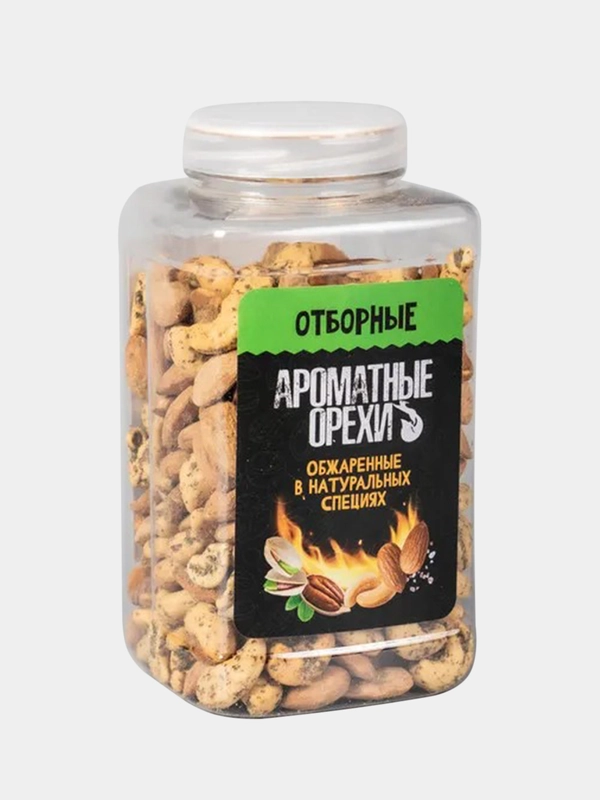 Ореховая смесь чесночная жареная Ароматные орехи, пластиковая банка, 500 г