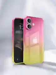 Зеленый чехол прозрачный iPhone 16 Pro Max Plus айфон про макс градиентный с защитой камеры