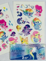 Набор детских тату татуировок переводок my little pony мой маленький пони татушки 2 листа