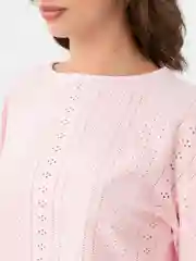 Розовый пижама женская c шортами и топом лонгсливом