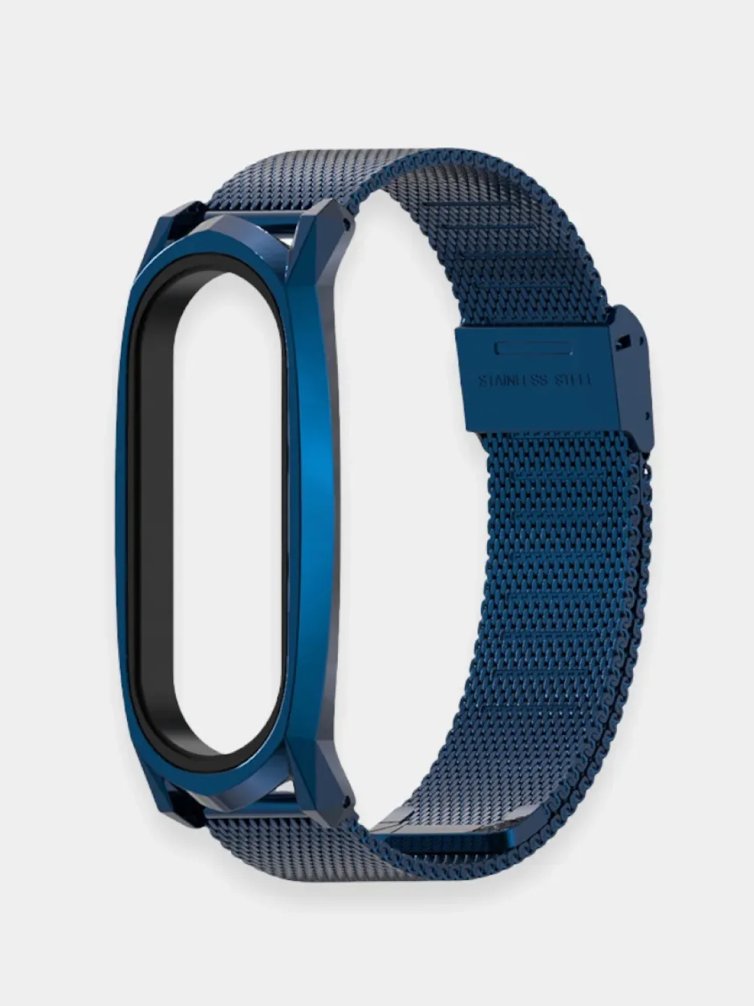 Синий металлический ремешок для Xiaomi Mi Band 3, 4, 5, 6