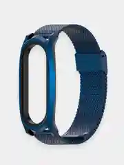 Синий металлический ремешок для Xiaomi Mi Band 3, 4, 5, 6