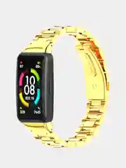 Золотой металлический ремешок для Huawei Band 6 / Honor Band 6