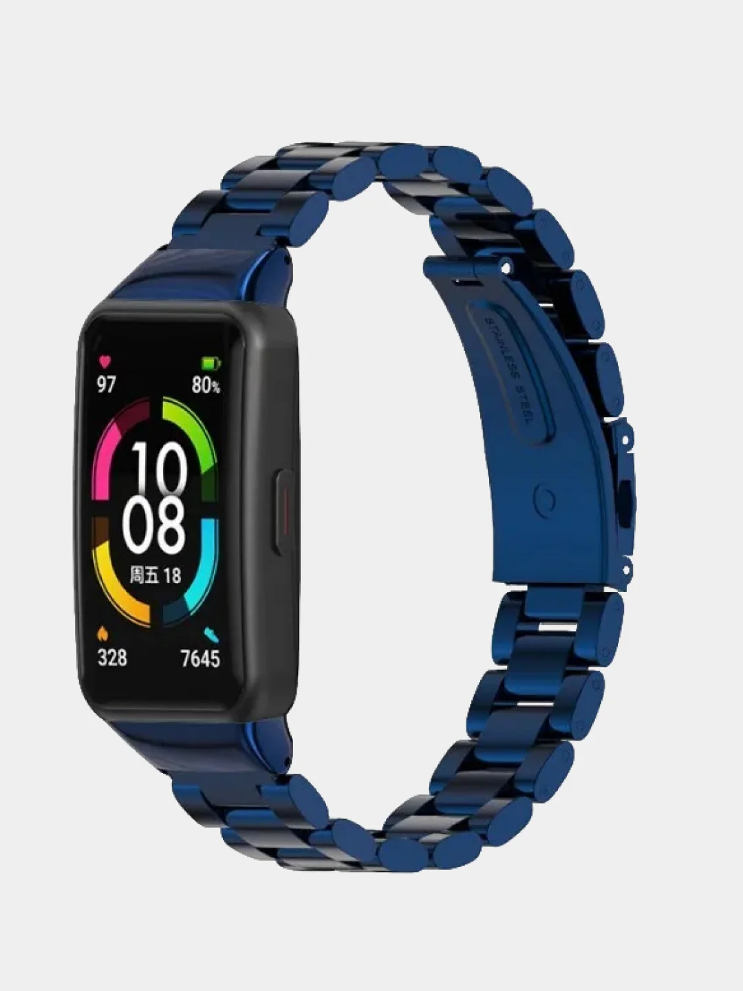 Синий металлический ремешок для Huawei Band 6 / Honor Band 6