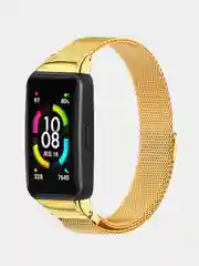 Золотой металлический ремешок для Huawei Band 6 / Honor Band 6