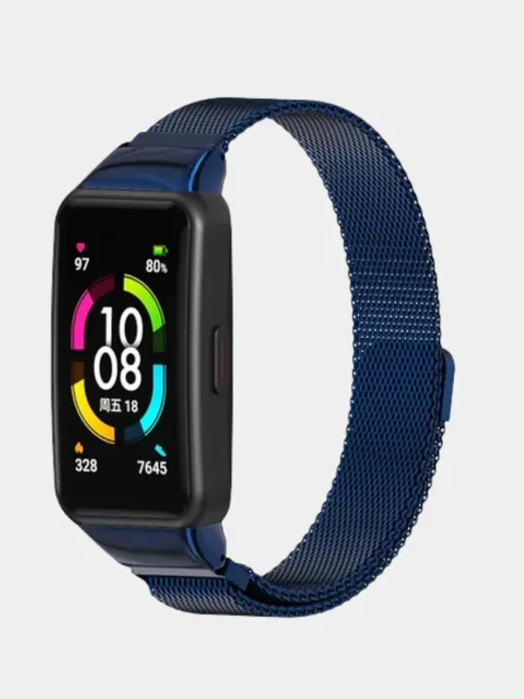 Синий металлический ремешок для Huawei Band 6 / Honor Band 6