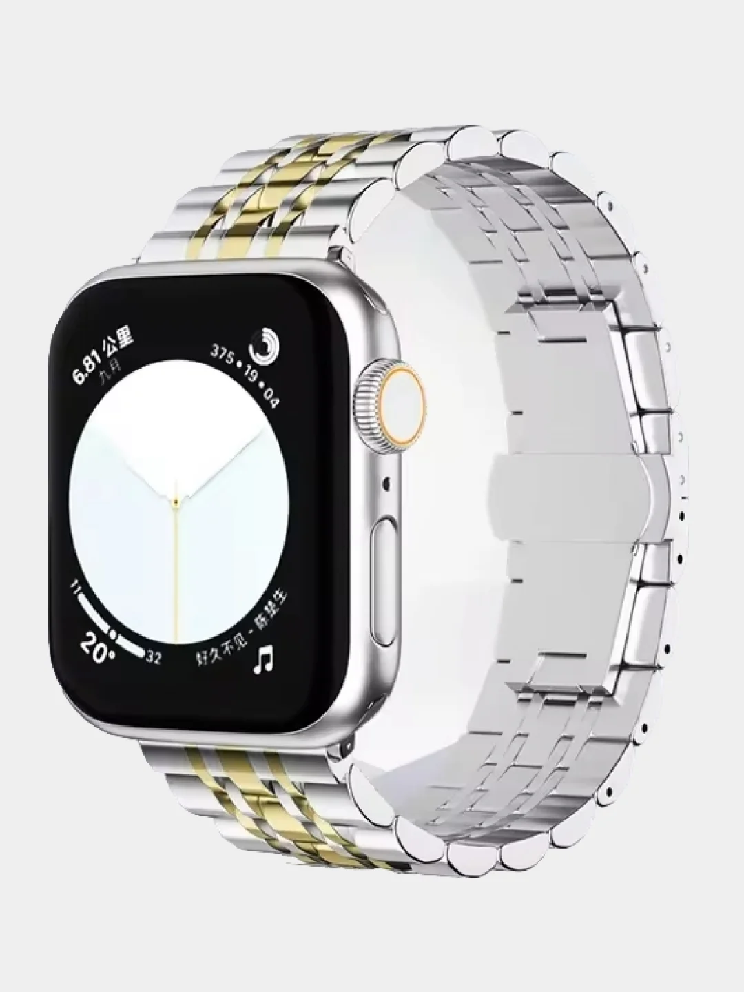 Золотой металлический ремешок для Apple Watch 38, 40, 41, 42, 44, 45, 49 мм стальной браслет