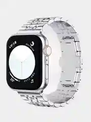 Серебряный металлический ремешок для Apple Watch 38, 40, 41, 42, 44, 45, 49 мм стальной браслет