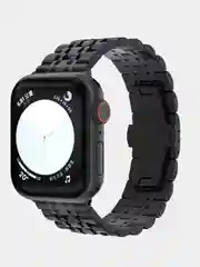 Черный металлический ремешок для Apple Watch 38, 40, 41, 42, 44, 45, 49 мм стальной браслет