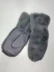 Серый варежки теплые меховые, зимние женские, UGS Fashion