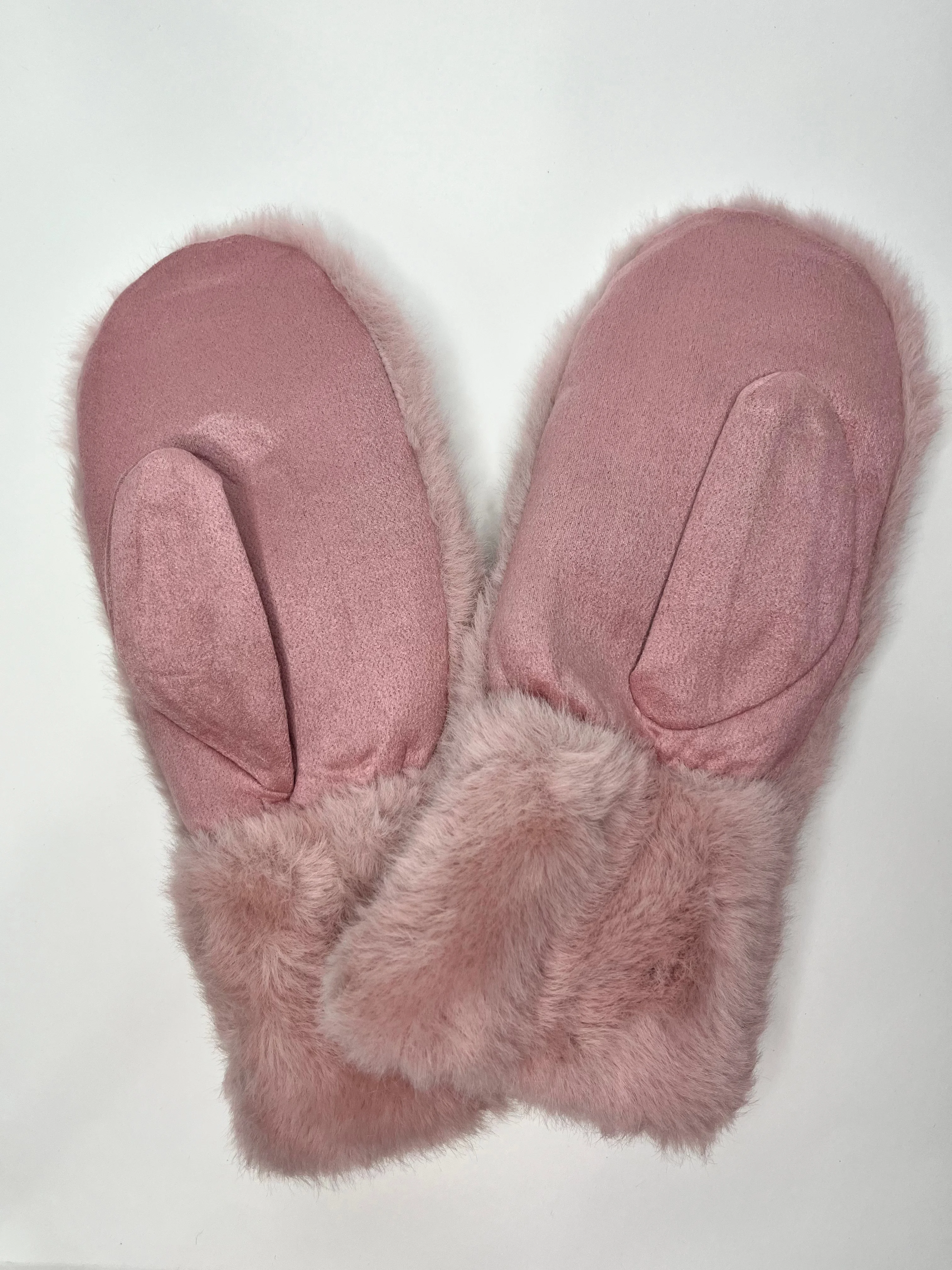 Коралловый меланж варежки теплые меховые, зимние женские, UGS Fashion