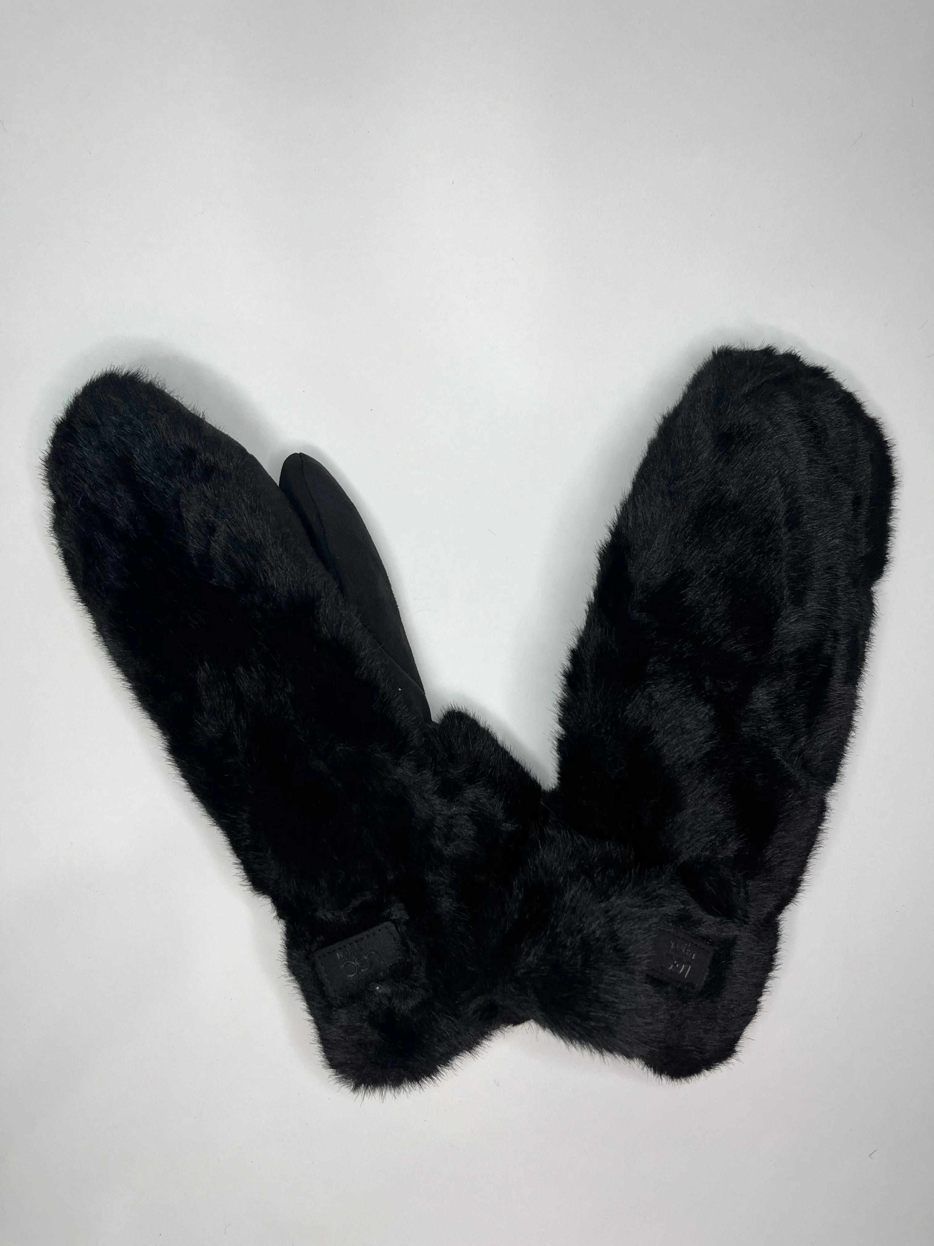 Черный варежки теплые меховые, зимние женские, UGS Fashion