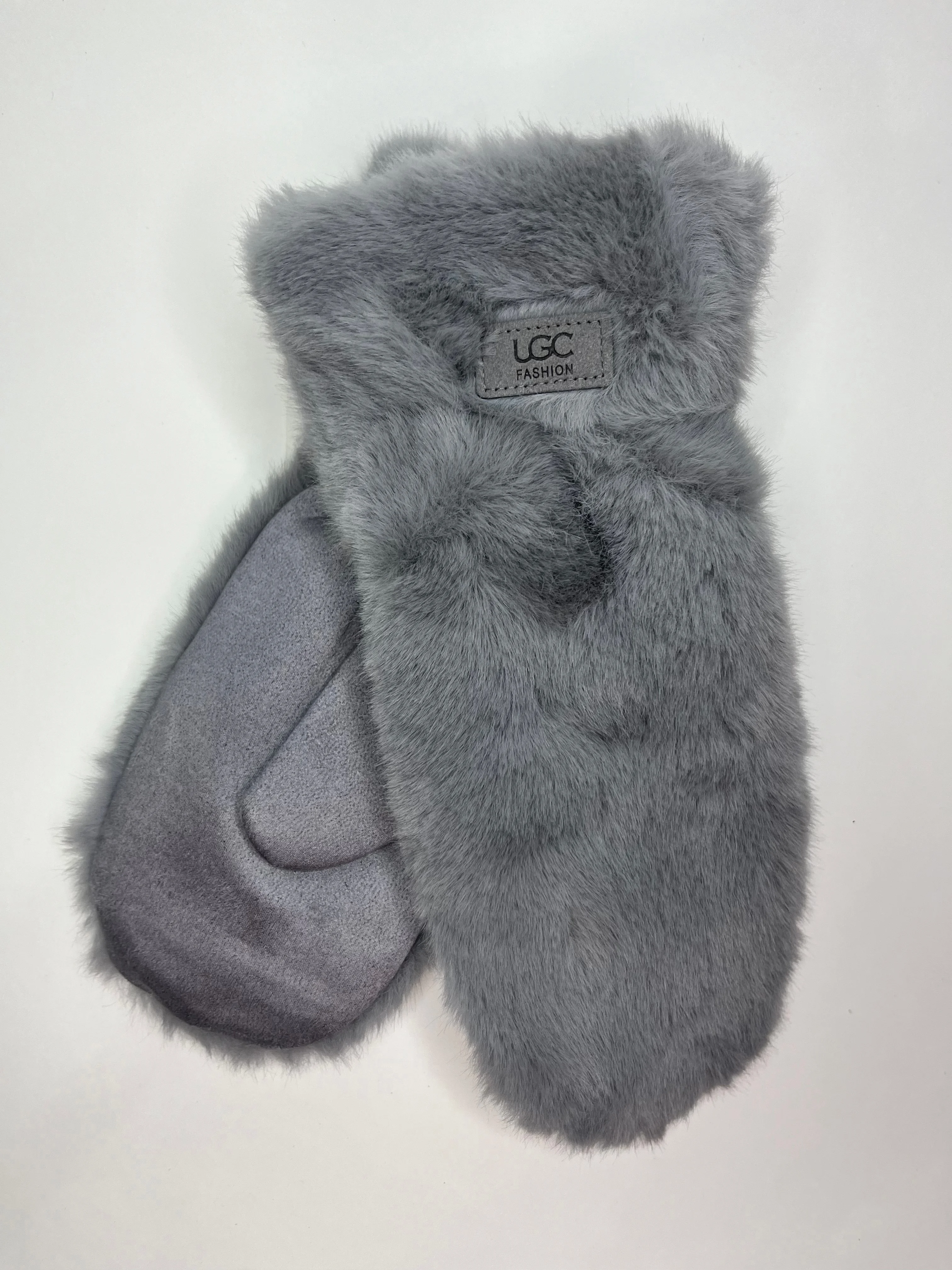 Коричневый варежки теплые меховые, зимние женские, UGS Fashion