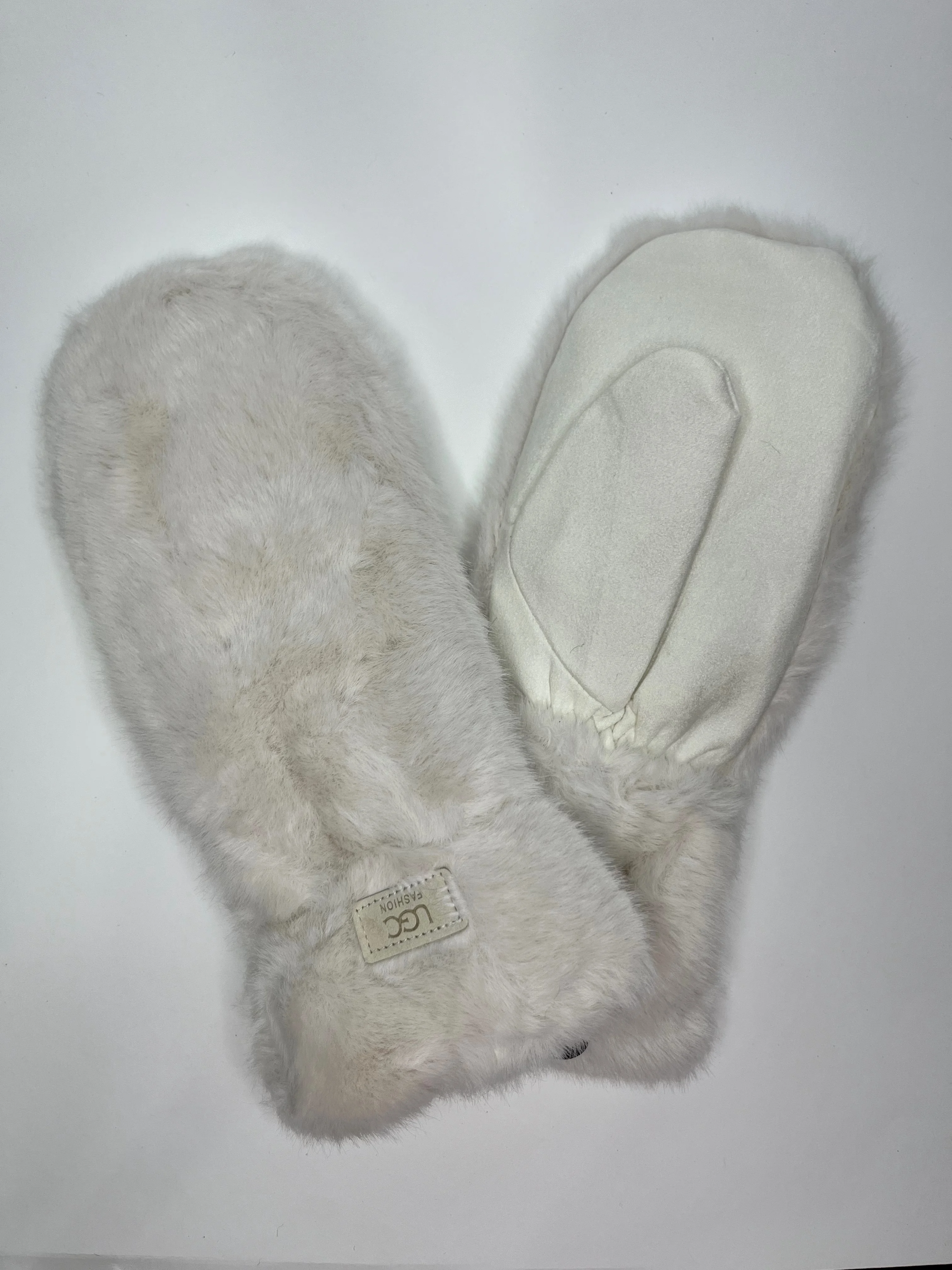 Коричневый варежки теплые меховые, зимние женские, UGS Fashion