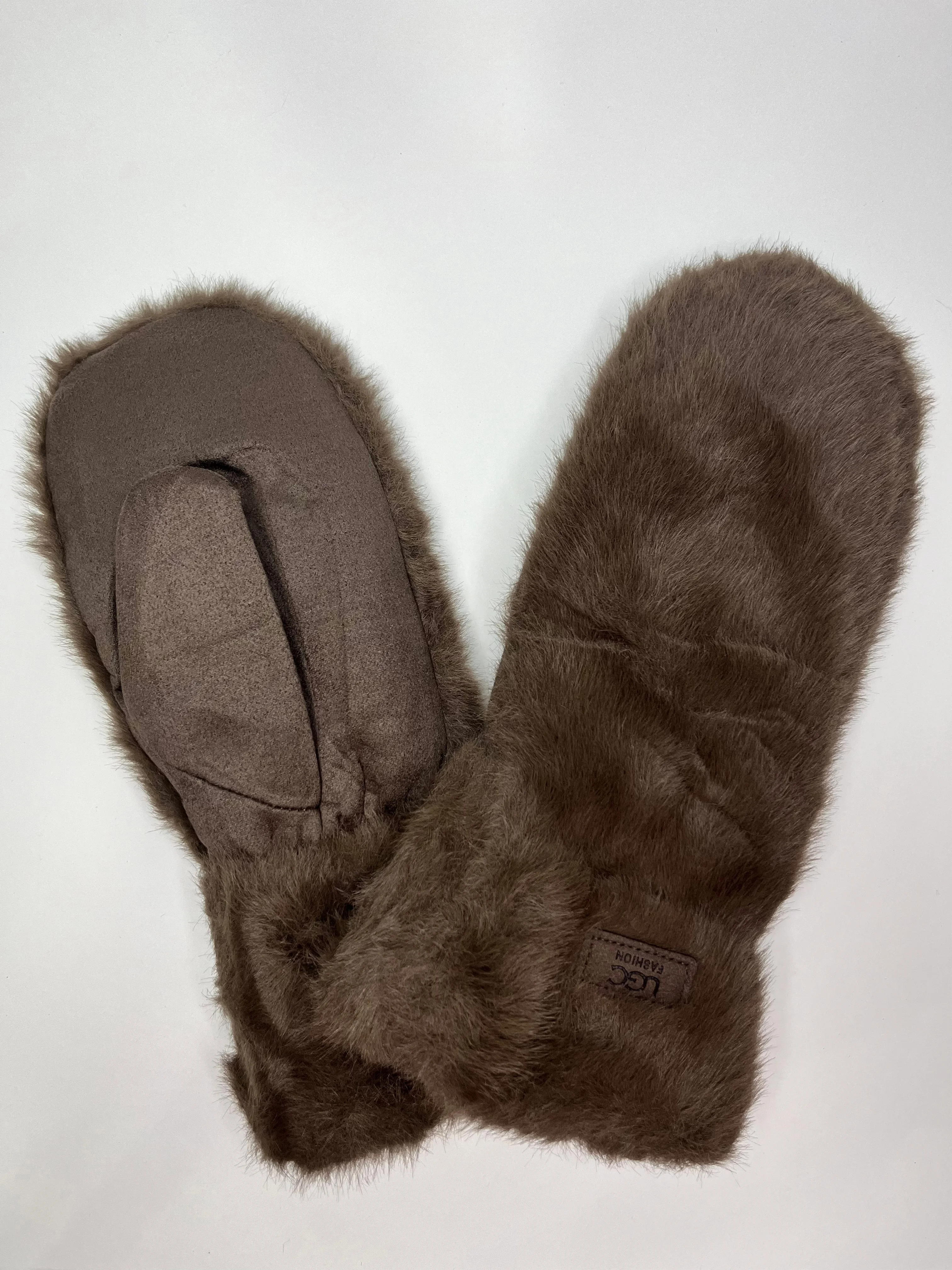 Коричневый варежки теплые меховые, зимние женские, UGS Fashion