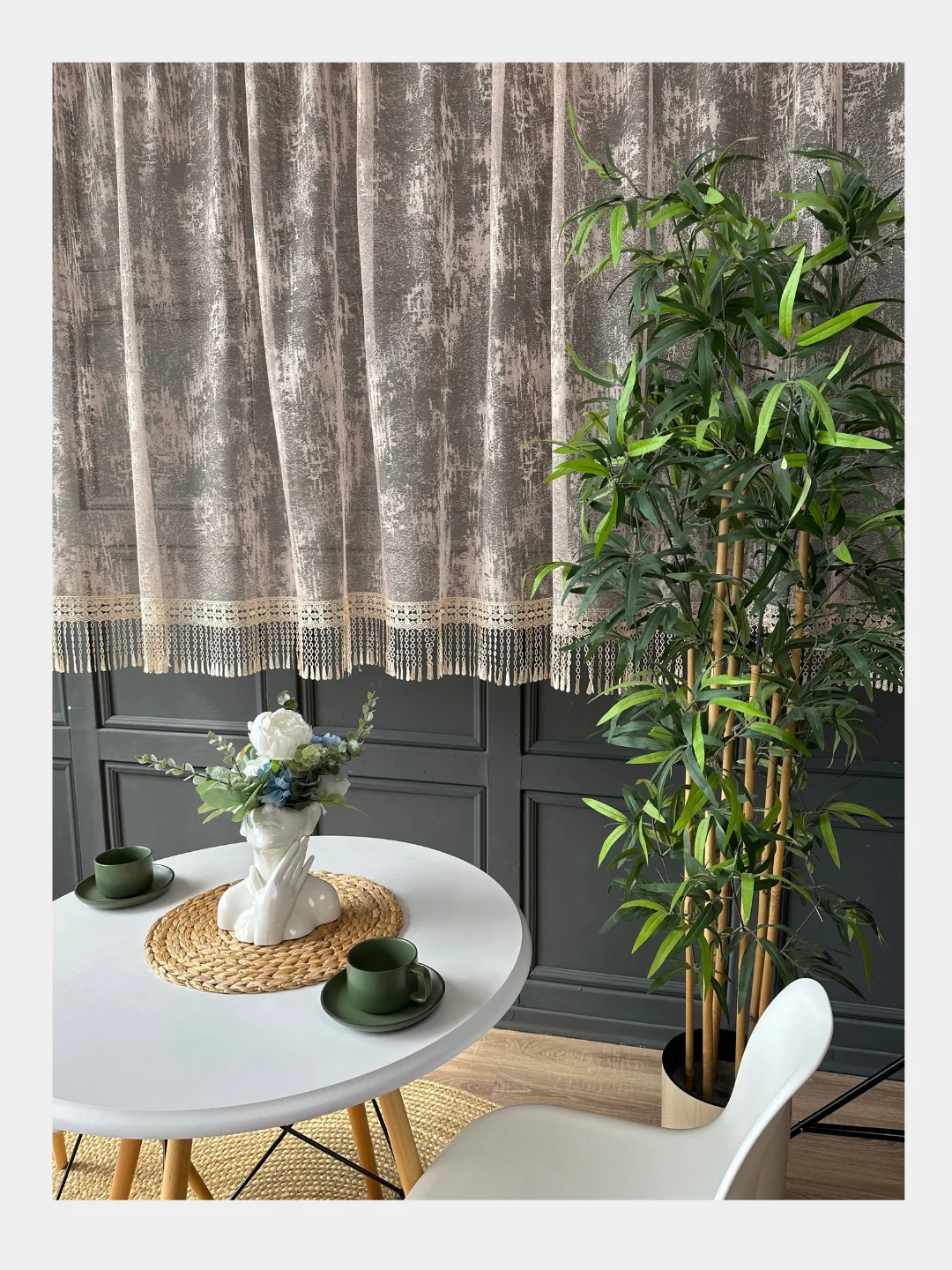 Тюль на кухню короткая 300x150
