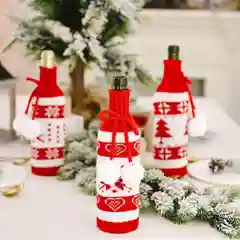 Новогодний вязанный чехол на бутылку