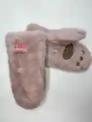 Розовый варежки лапки детские меховые, зимние, для 7-11 лет, котик