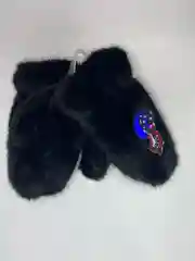Серый варежки детские теплые, меховые, светящиеся, с шнурком, на резинке, 4-8 лет