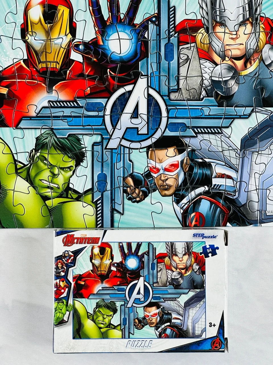 Мозаика пазл головоломка мстители мини 54 элемента марвел marvel тор халк железный человек