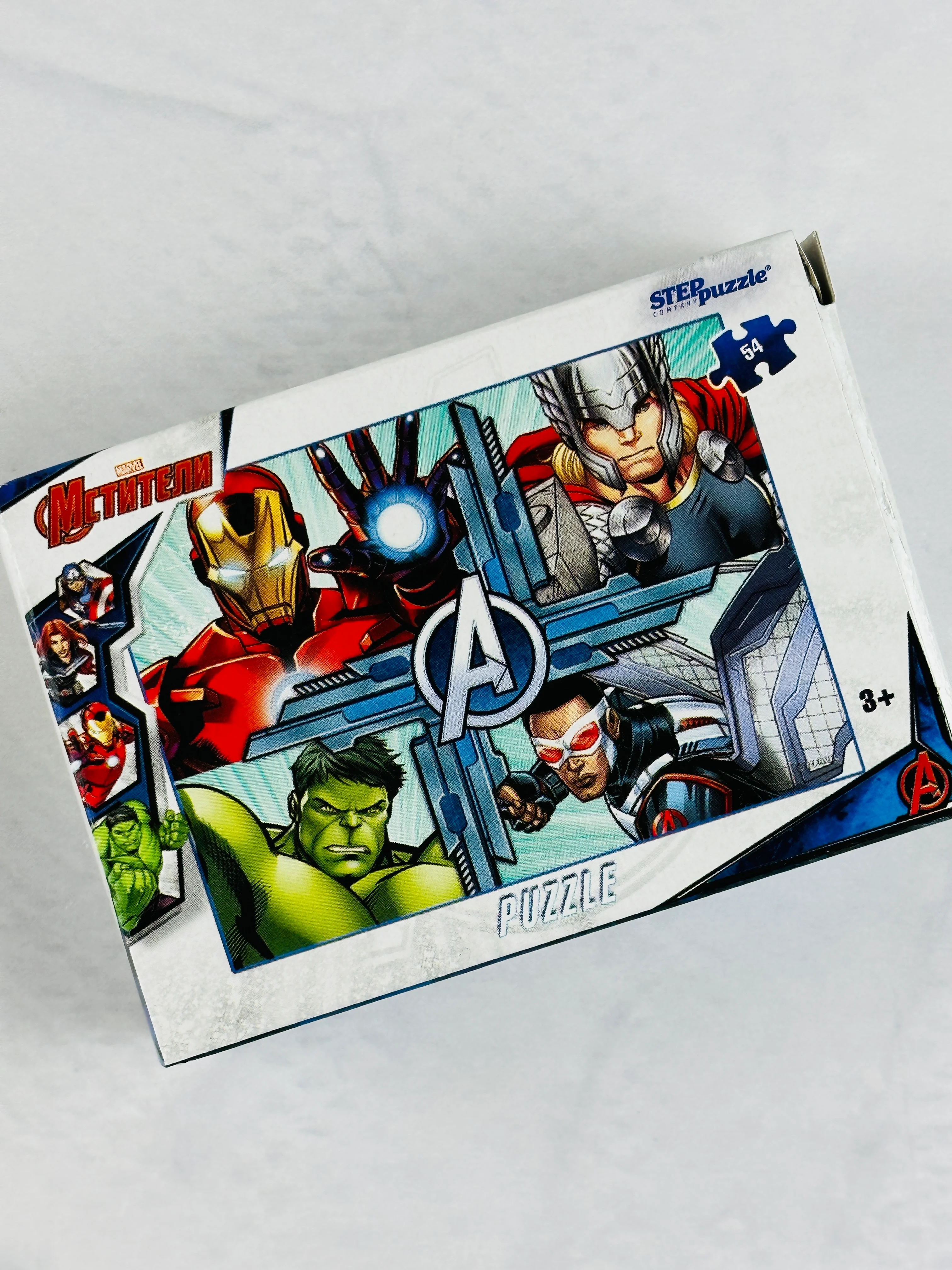 Мозаика пазл головоломка мстители мини 54 элемента марвел marvel тор халк железный человек