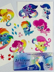 Набор детских тату татуировок переводок my little pony маленький пони пинки пай 2 листа