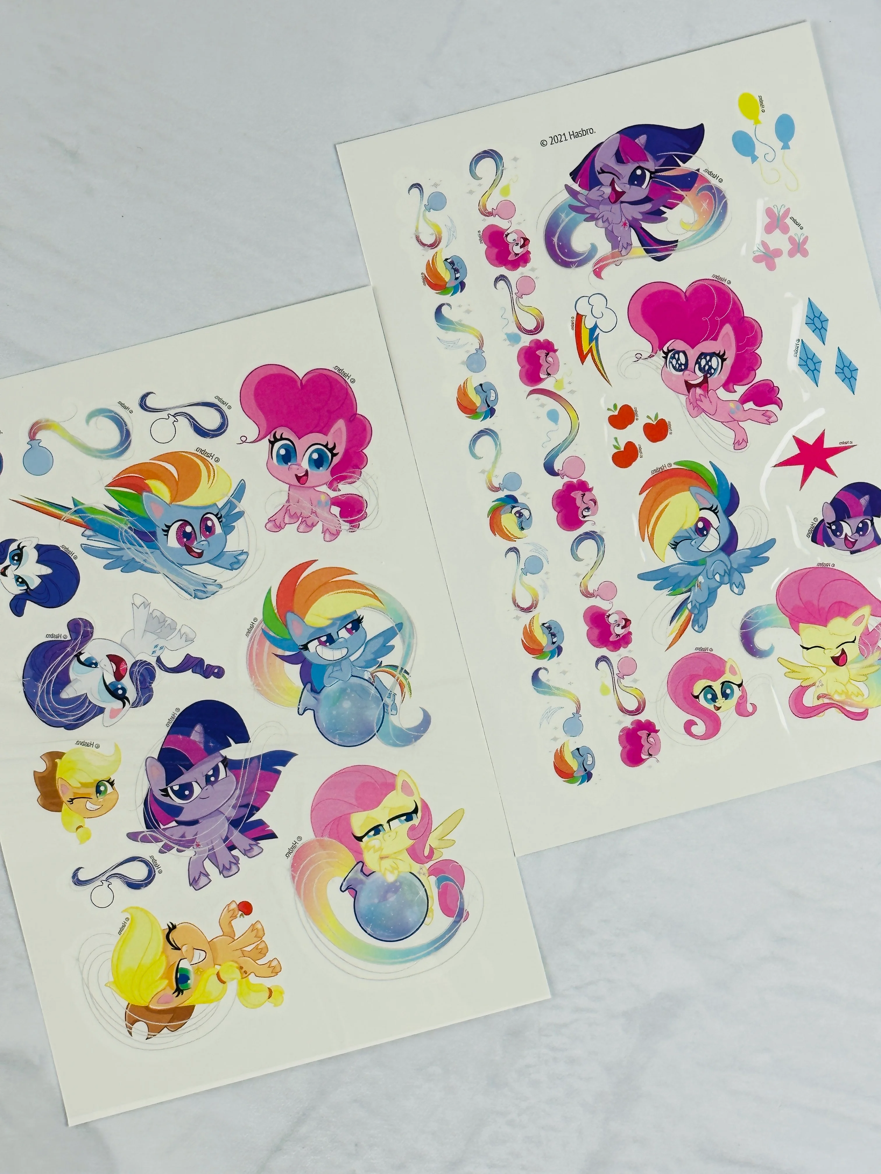 Набор детских тату татуировок переводок my little pony мой маленький пони татушки 2 листа