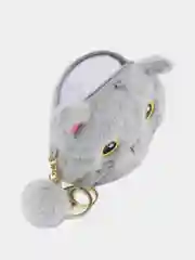 Серый кошелек - брелок Кот / Плюшевая мягкая игрушка Котик