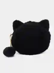 Черный кошелек - брелок Кот / Плюшевая мягкая игрушка Котик