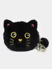 Черный кошелек - брелок Кот / Плюшевая мягкая игрушка Котик