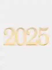 Золотой топпер #Т78 с надписью "2025" из акрила для торта, капкейков, бенто на новый год