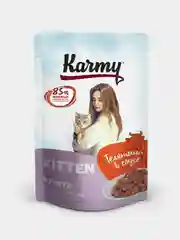 Влажный корм Karmy Kitten "Телятина в соусе", для котят и беременных кошек, 24 штуки
