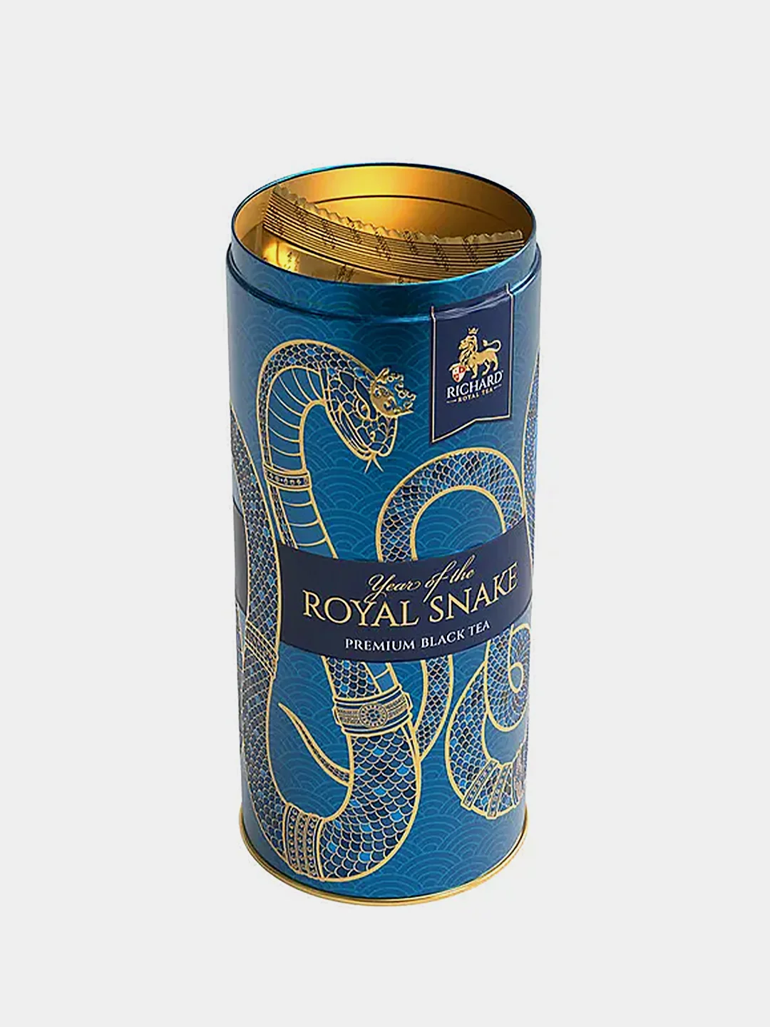 Чай черный листовой Richard "Year of the Royal Snake", голубой , змея ,в подар /упак. 90г